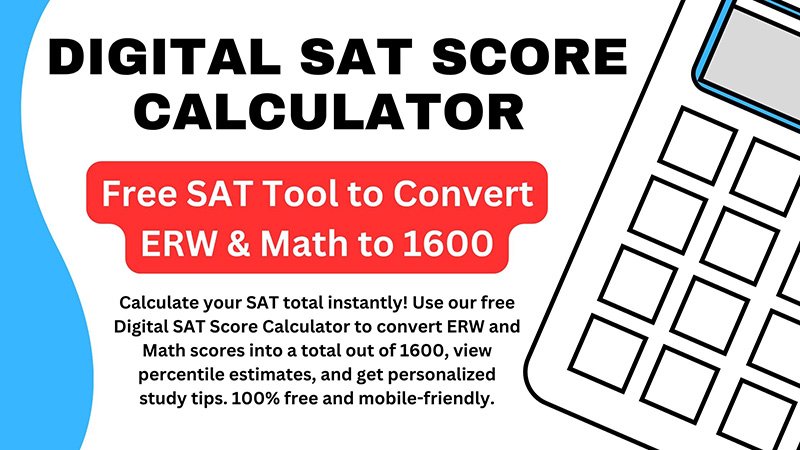 Digital SAT Score Calculator – Free SAT Tool to Convert ERW & Math to 1600