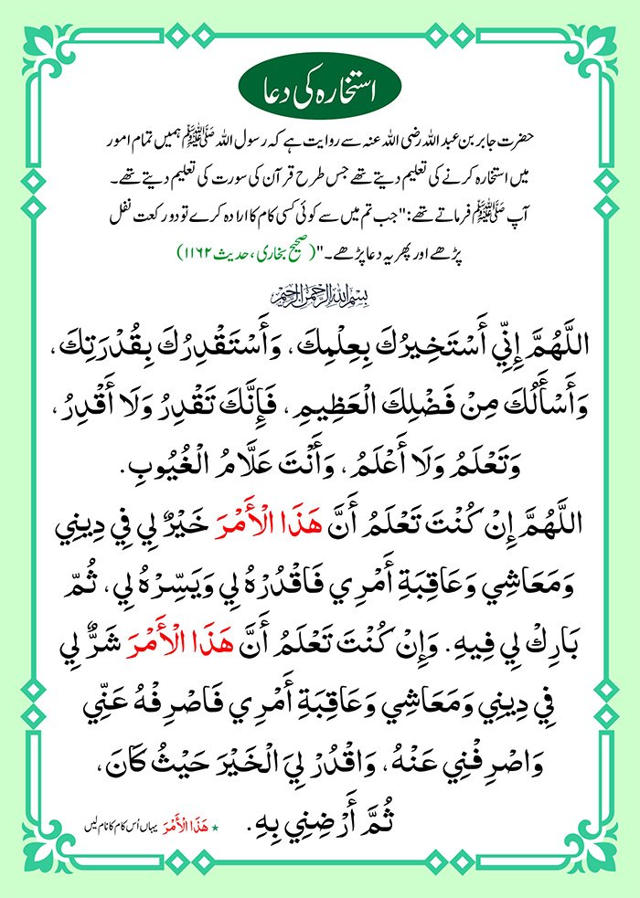 Free Istikhara Dua and Dua Istikhara PDF and JPG Image